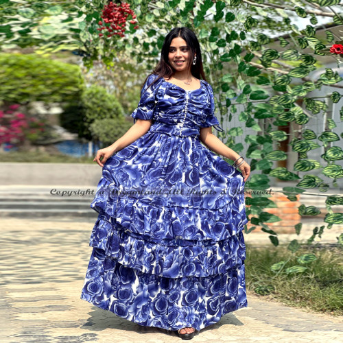 Blue Western Gown