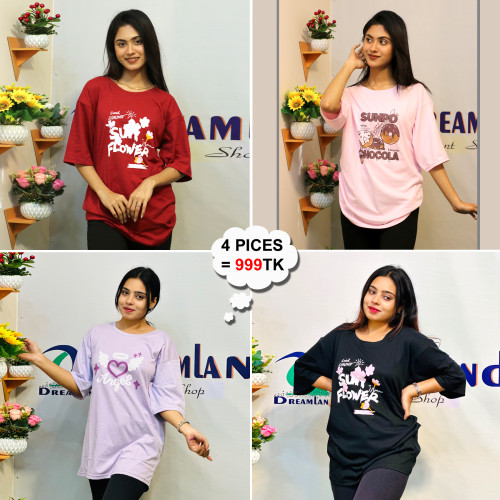 Drop Sholder T-shirt_4pices